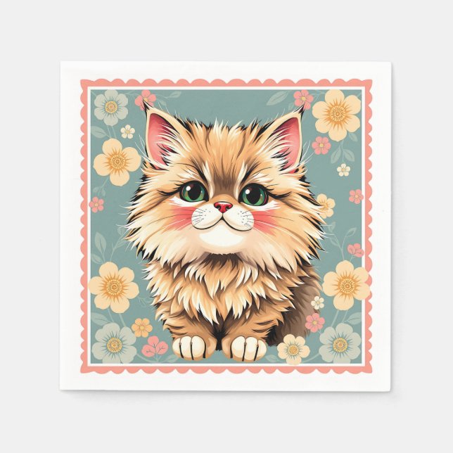 Playful Persian Cat  Napkin (Front)