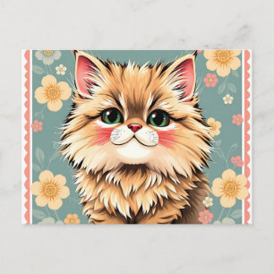 Playful Persian Cat  Postcard