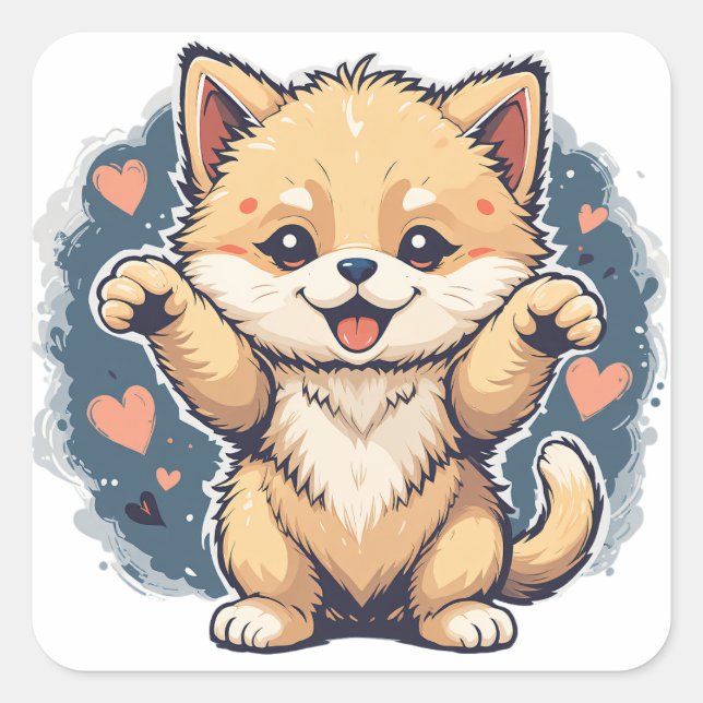 Playful Pet Parade Square Sticker (Front)