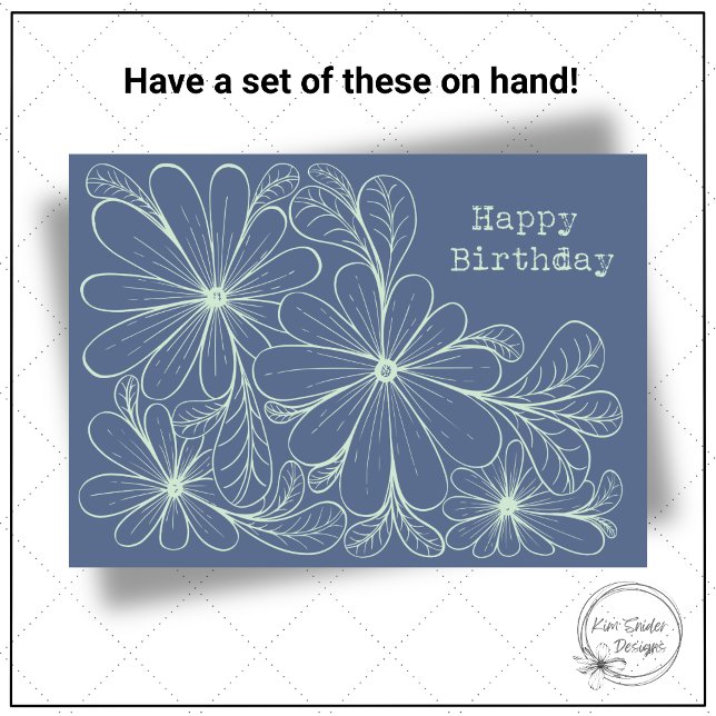 Playful Petals on Navy Birthday Card (Creator Uploaded)