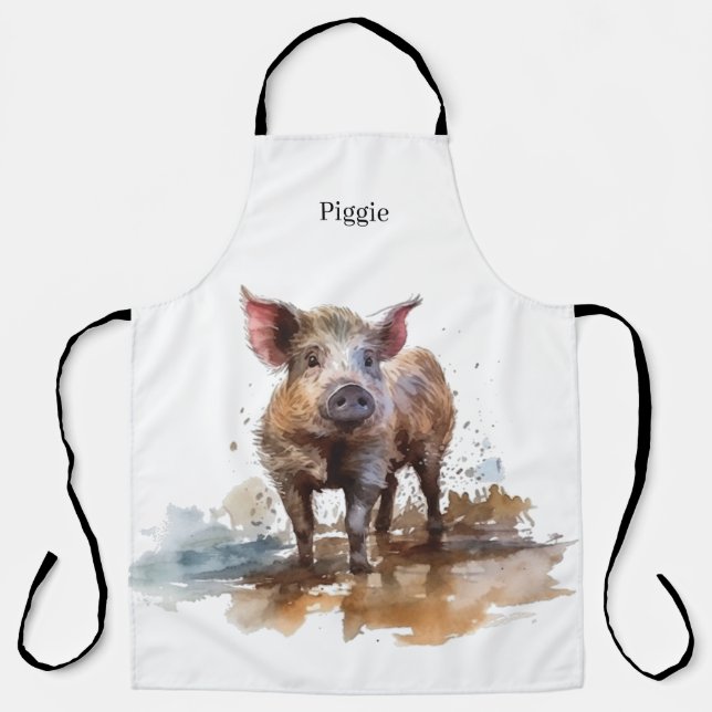 Playful Piglet, custom Apron (Front)