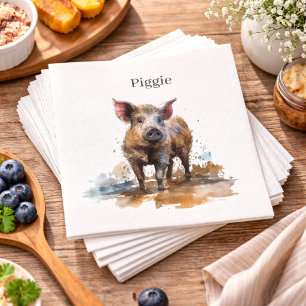 Playful Piglet, custom Napkin