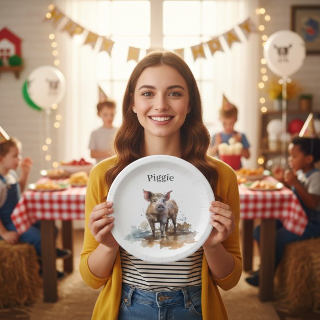 Playful Piglet, custom Paper Plate (Creator Uploaded)