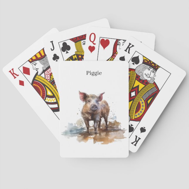 Playful Piglet, custom Playing Cards (Back)