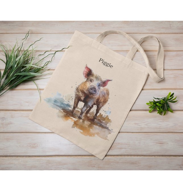 Playful Piglet, custom Tote Bag (Creator Uploaded)