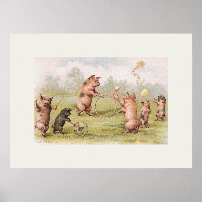 Playful Pigs Poster (Front)