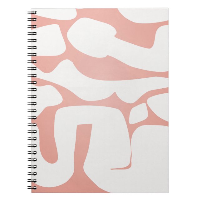 Playful Pink Abstract Blob Pattern Notebook (Front)