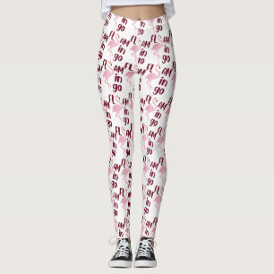 Playful Pink Flamingo Typography Art Leggings