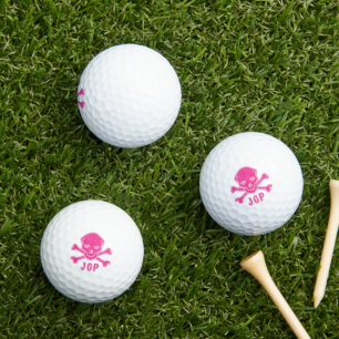 Playful Pink Skull Crossbones Infant Golf Balls