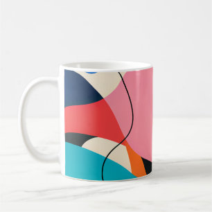 Playful Pink Teal Blue Organic Abstract Coffee Mug