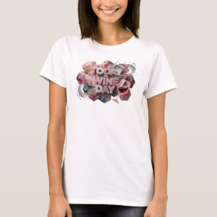 Playful Pink TODAY IS WINE DAY Wearable Art T-Shirt