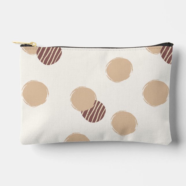 Playful Polka Dots Warm Neutral Accessory Pouch (Front)