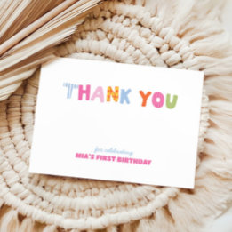 Playful & Preppy Patchwork Birthday Thank You Card