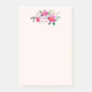Playful Pretty Pink Flower Bouquet Post-it Notes