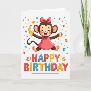 Playful Primate Birthday Card
