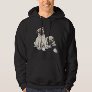 Playful Pug Design Hoodie
