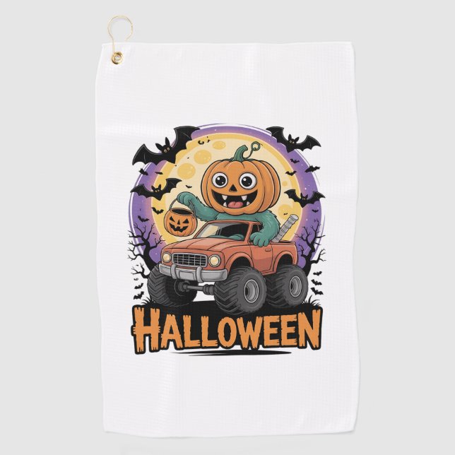 Playful Pumpkin Golf Towel (Front)