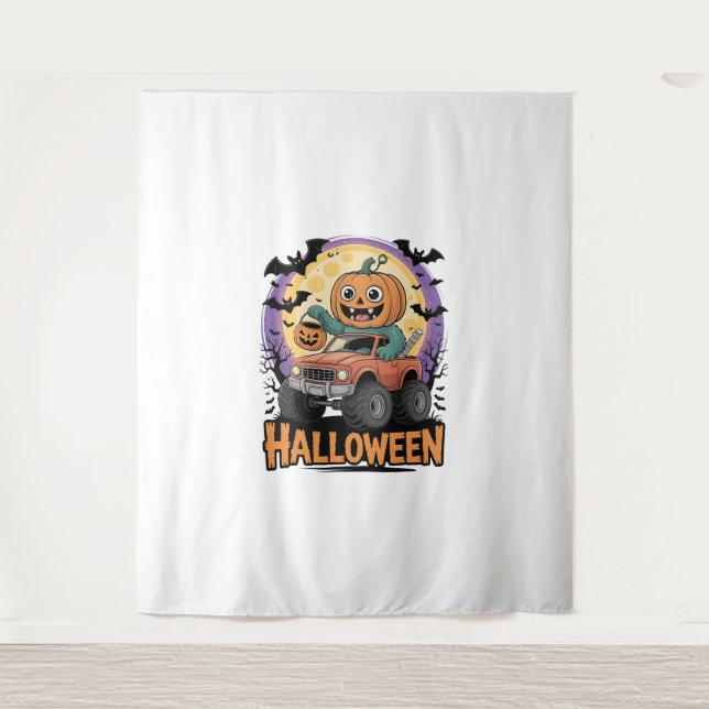 Playful Pumpkin Tapestry (Front)