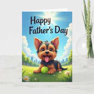 Playful Pup Fathers Day Card