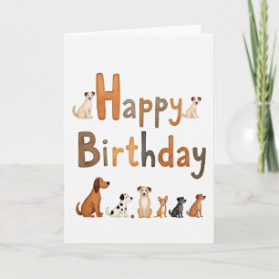Playful Pup Felt Letter Birthday Card