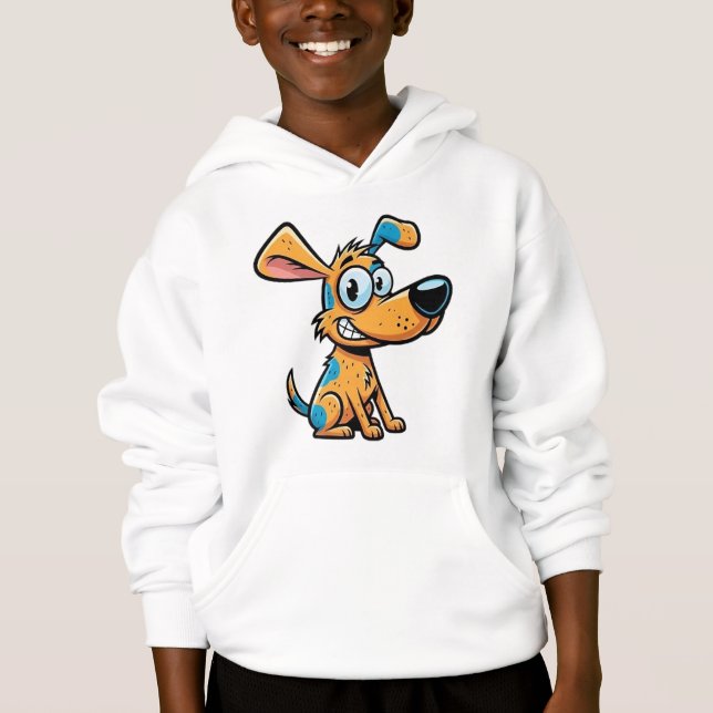 Playful Pup Kids' Pullover Hoodie (Front)
