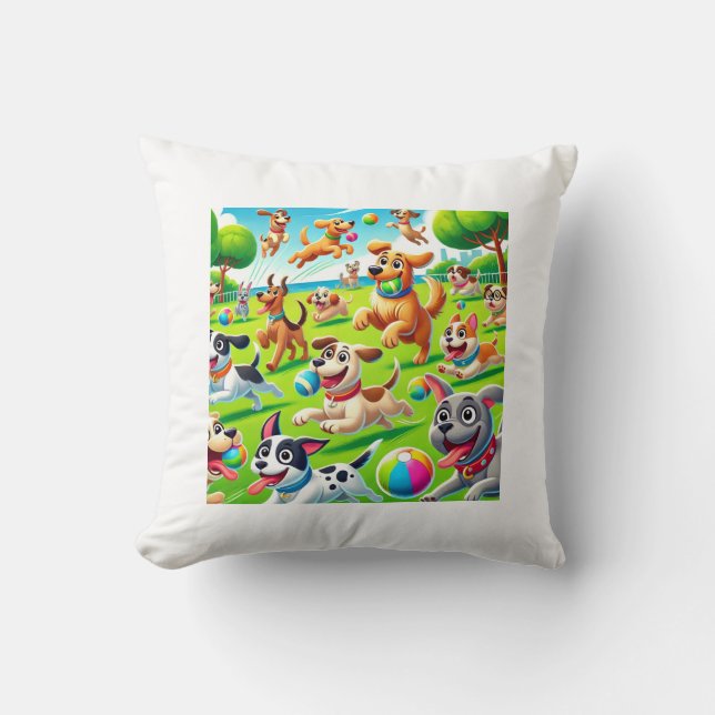 Playful Pup Paradise Cushion (Front)