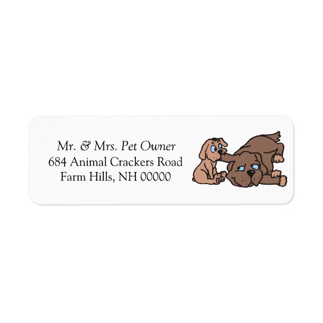 Playful Puppy Dog Return Address Labels Stickers (Front)