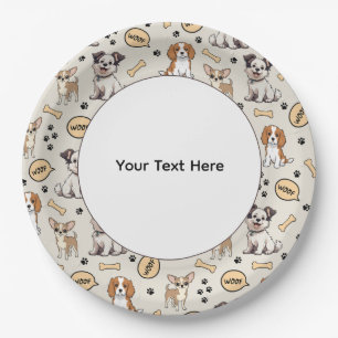 Playful Puppy Parade Paper Plate