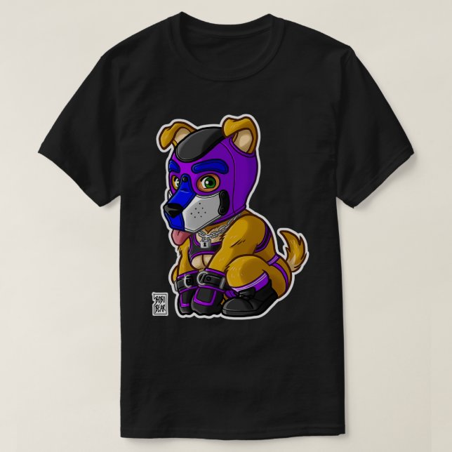PLAYFUL PUPPY PURPLE MASK BEARZOO SERIES T-Shirt (Design Front)