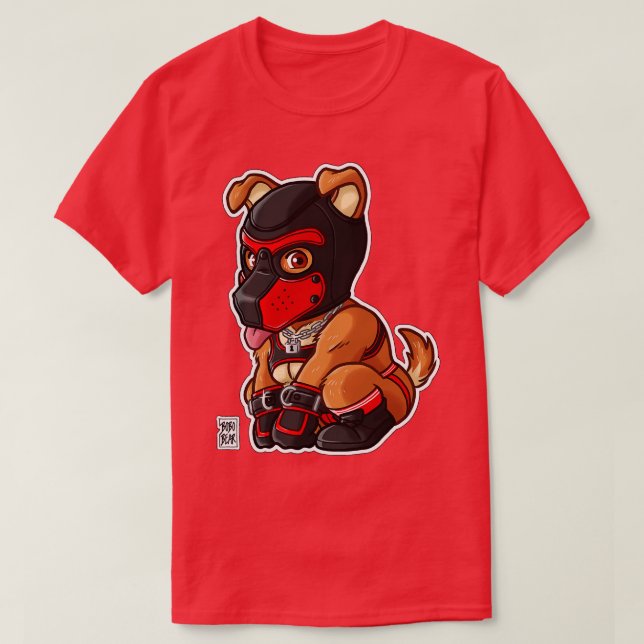 PLAYFUL PUPPY RED MASK BEARZOO SERIES T-Shirt (Design Front)