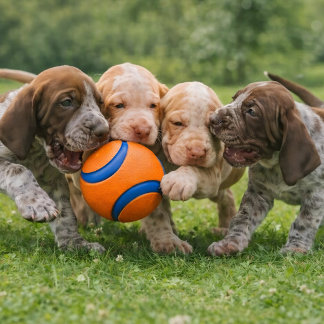 Playful Puppy Tug-of-War Poster