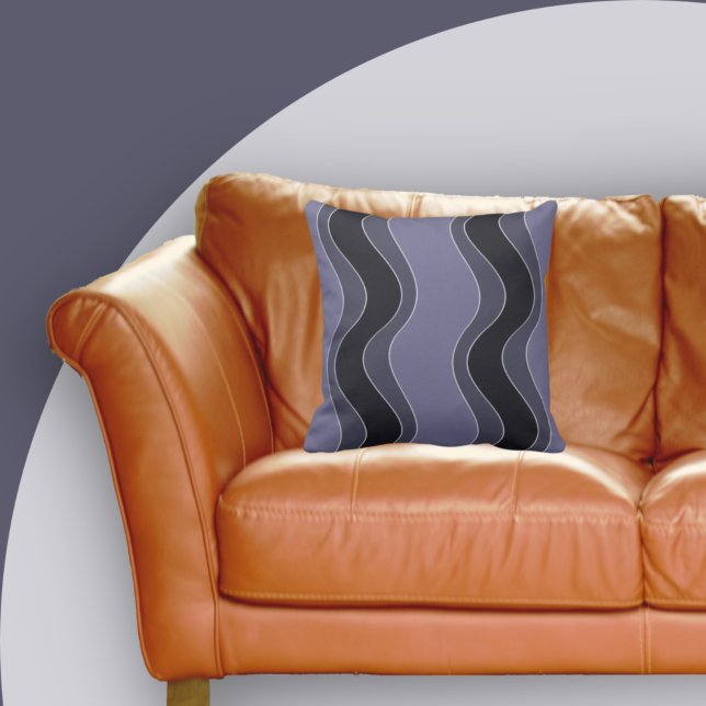 Playful Purple Wavy Ripple Pattern Cushion (Creator Uploaded)