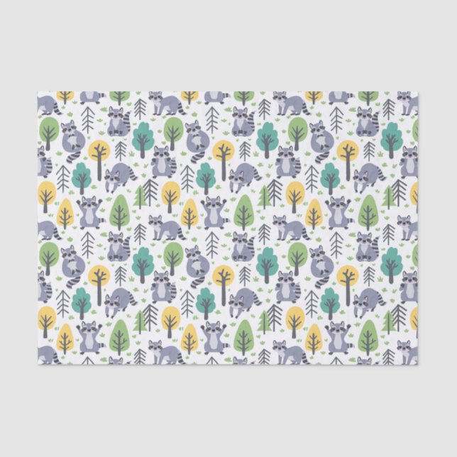 Playful Racoon Tissue Paper (Front)