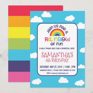 Playful Rainbow Birthday Invitation