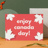 Playful Red and White Modern Maple Leaf