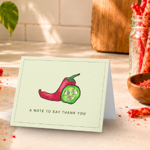 Playful Red Chile Pepper & Jalapeño Thank You Card