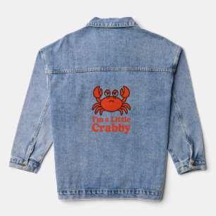Playful Red Crab – “I’m a Little Crabby” Humor Denim Jacket