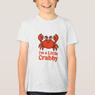 Playful Red Crab – “I’m a Little Crabby” Humour Tri-Blend Shirt
