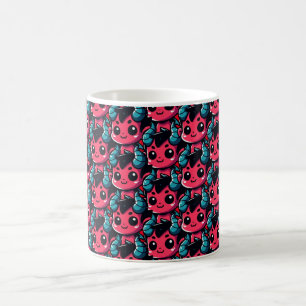 Playful Red Devil - Cartoon, Character, Red, Kawai Coffee Mug
