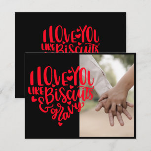 Playful Red Heart Typography Love Photo Valentine Holiday Card