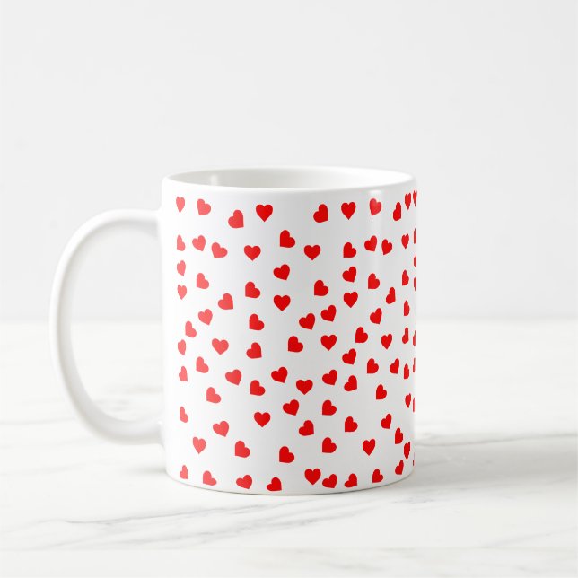 Playful Red Hearts  Coffee Mug (Left)