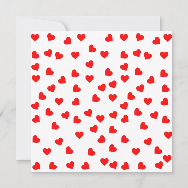 Playful Red Hearts  Holiday Card (Front)