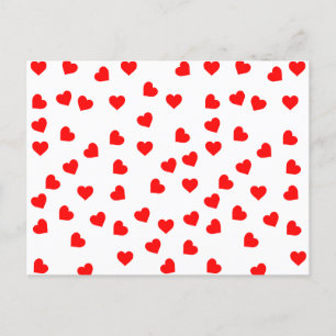 Playful Red Hearts  Holiday Postcard