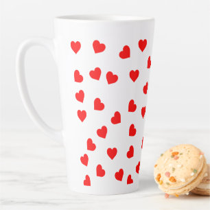 Playful Red Hearts  Latte Mug
