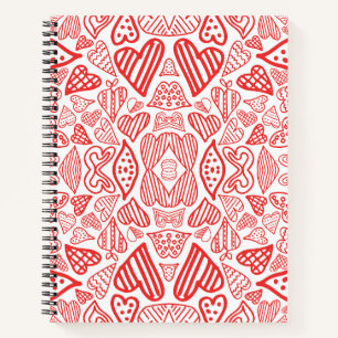 Playful Red Hearts Pattern – Love and Romance Notebook