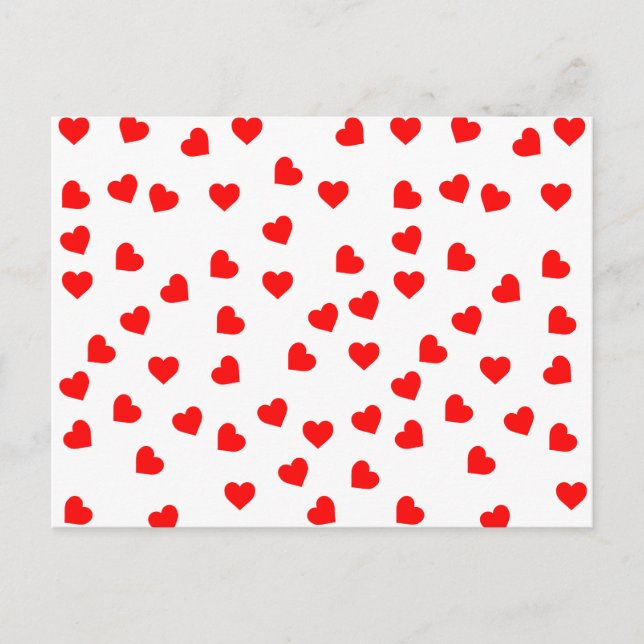 Playful Red Hearts  Postcard (Front)