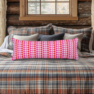 Playful Red Pink Fuchsia Hearts Valentine Pattern Body Cushion
