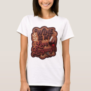 Playful Red WINE IS MY LOVE LANGUAGE Custom Tee