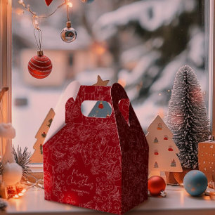 playful Reindeer & Winter Botanicals- christmas Favour Box