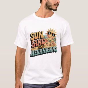 Playful Retro Beach Sun Quote Colourful Summer T-Shirt